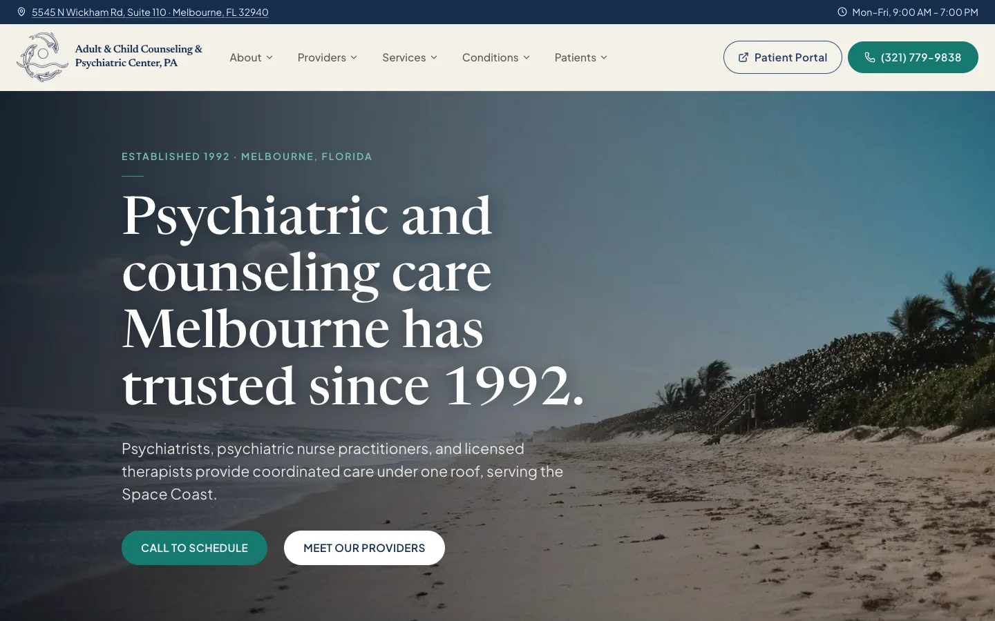 Adult & Child Counseling and Psychiatric Center homepage